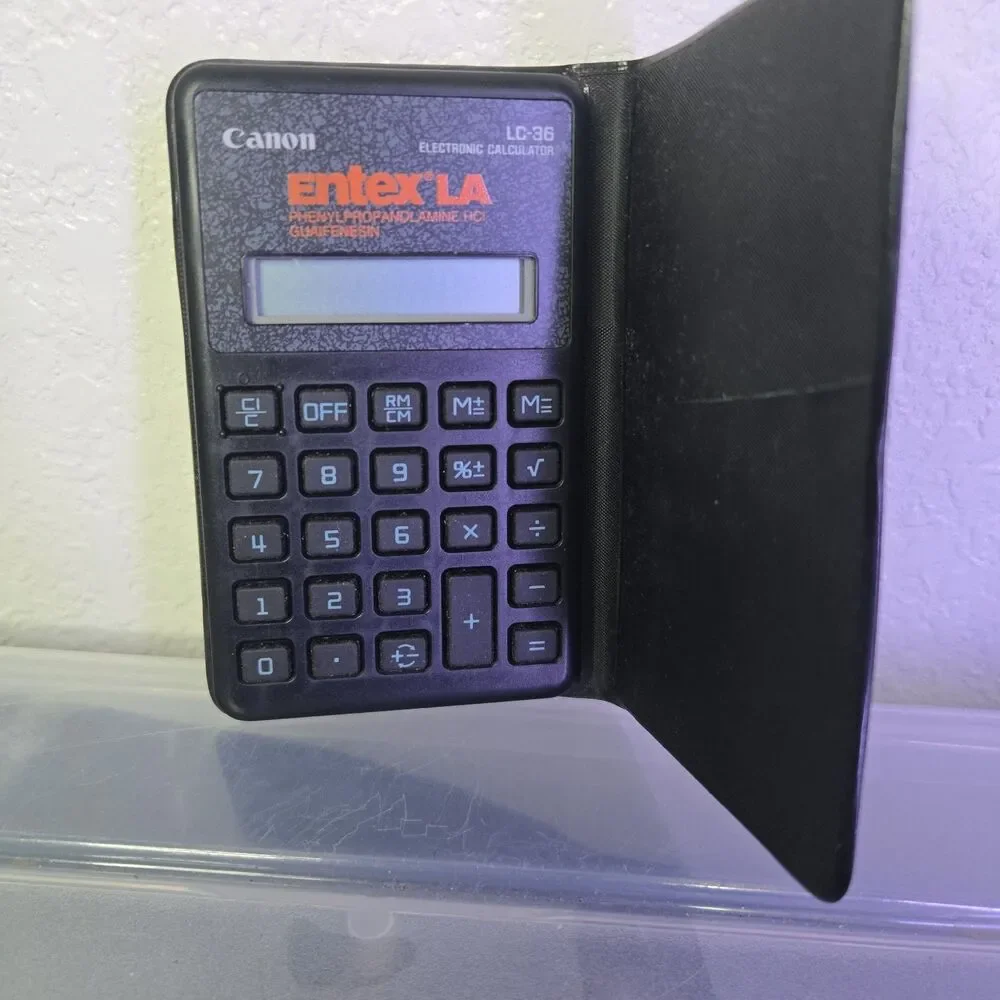 Vintage Rare Canon LC-36 Electronic Calculator Entex LA Pharmaceutical Promo
